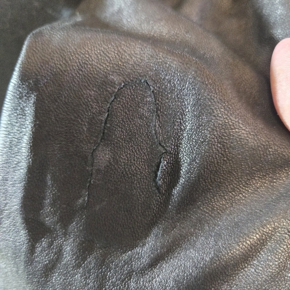 Vince black leather wool minimalist coat jacket - Picture 12 of 15